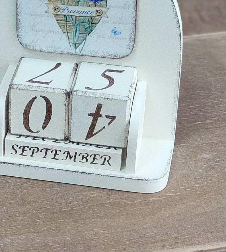 Wooden block calendar Perpetual calendar wood Desk calendar Etsy