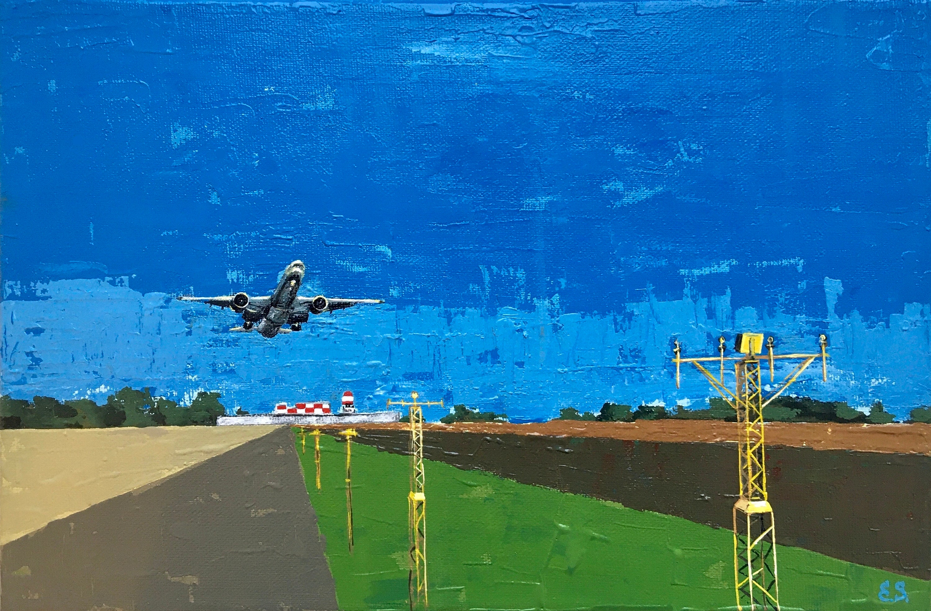 Boeing Painting Aircraft Original Art Aviation Wall Art Etsy