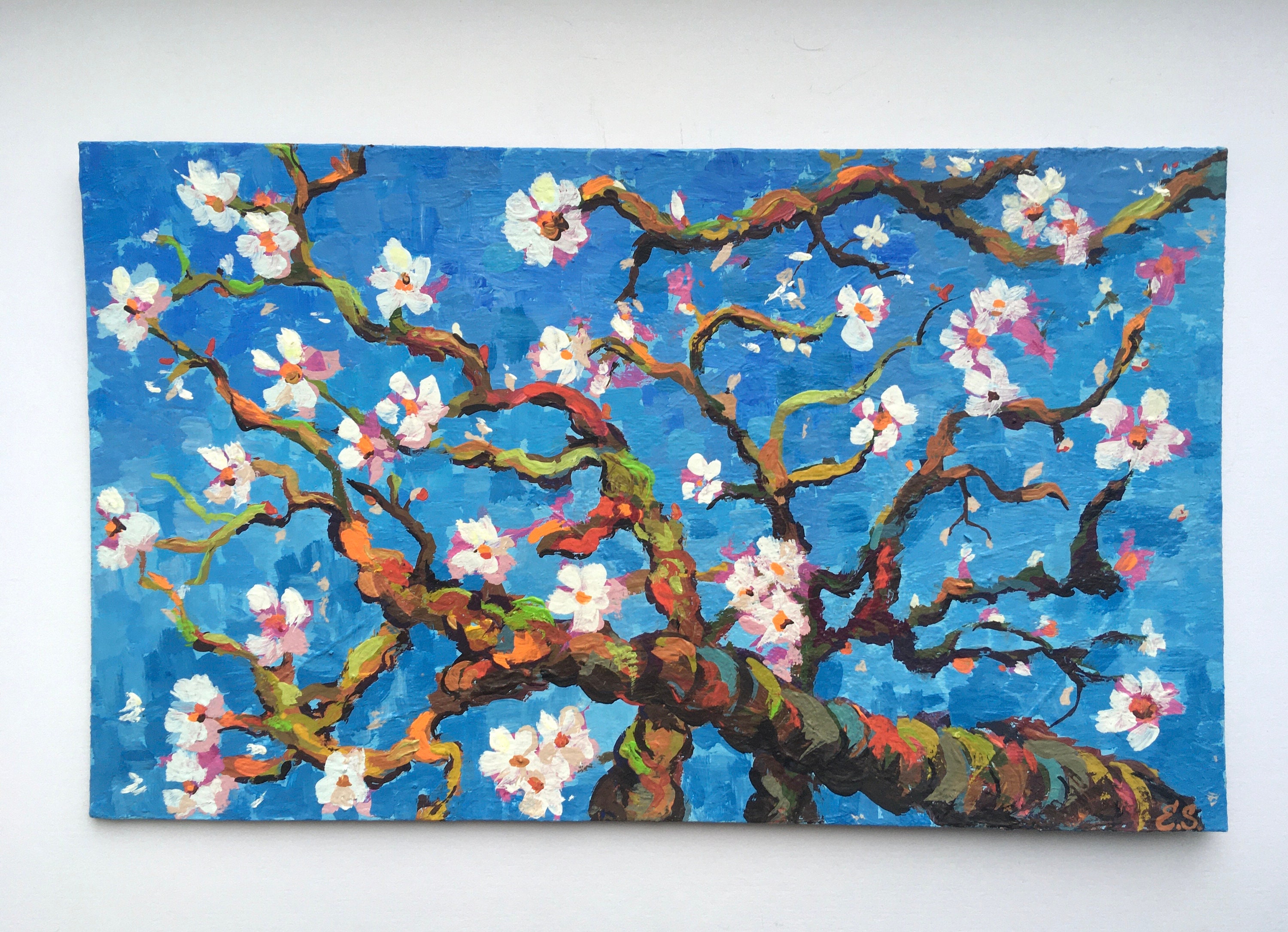 Almond Blossom Painting Vincent Van Gogh Original Art Spring Etsy