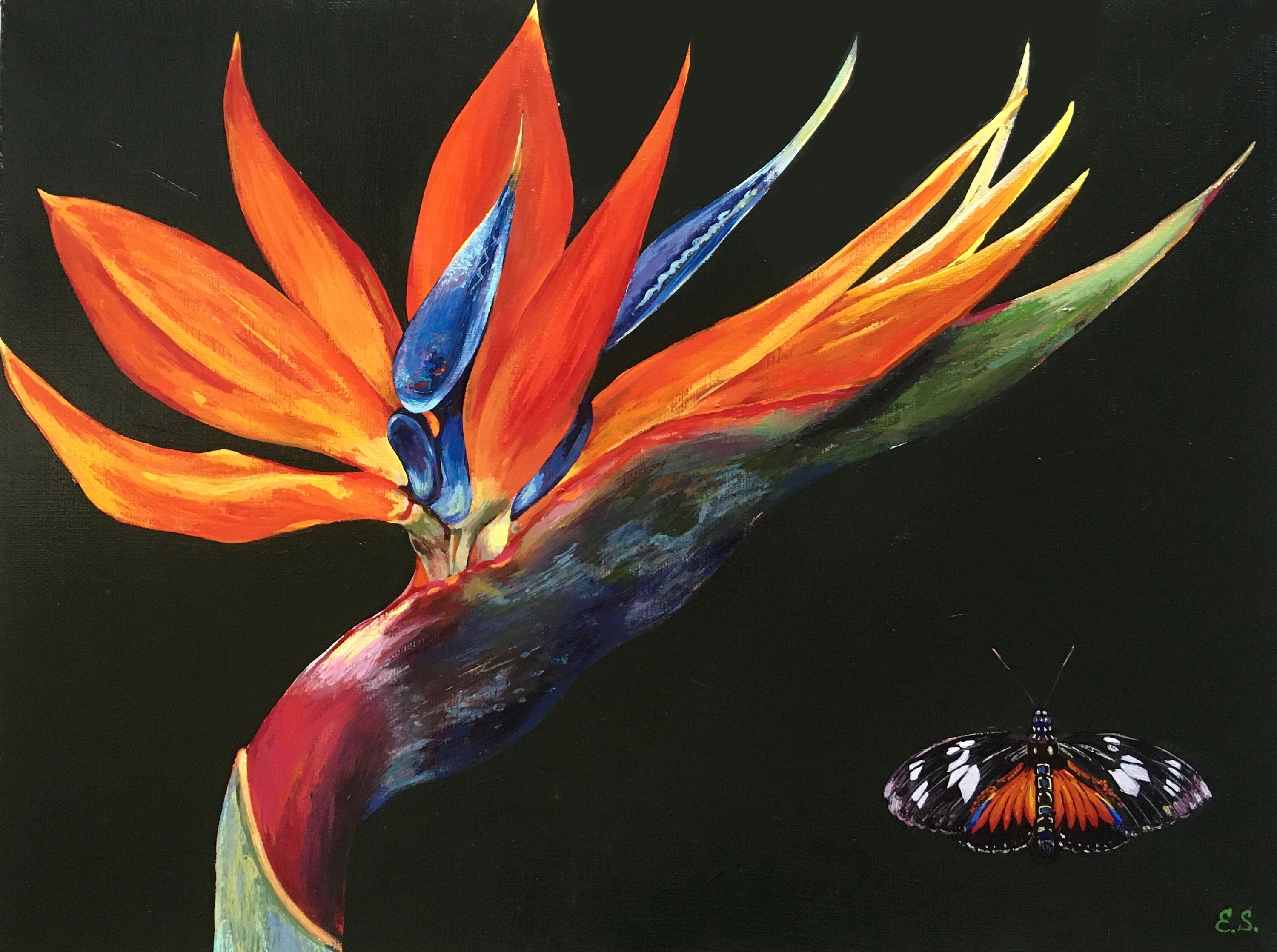 Bird of Paradise Painting Realism Flowers Original Art | Etsy