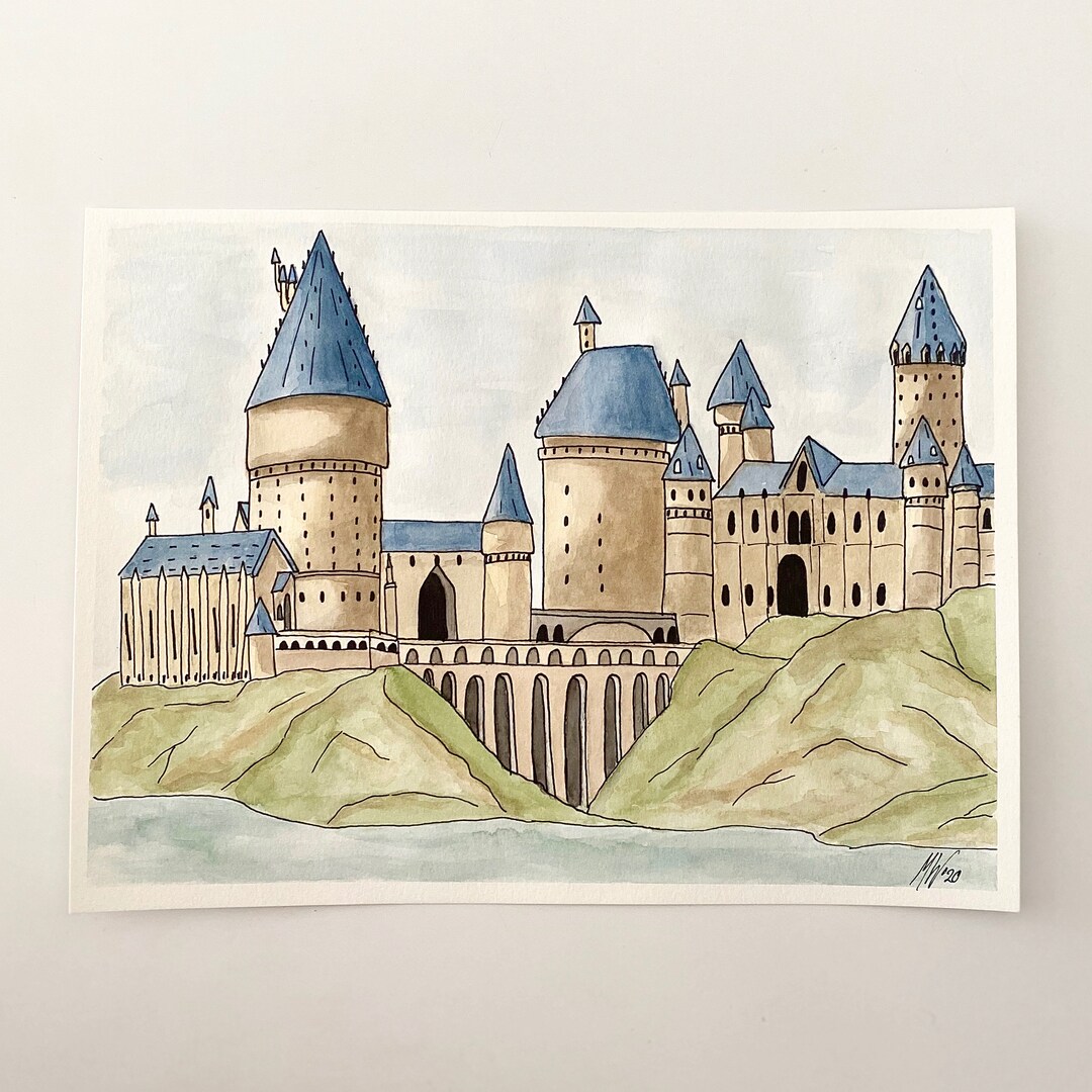 Hogwarts watercolor painting