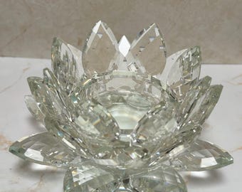 Gorgeous Vintage Crystal Waterlily Candle Holder