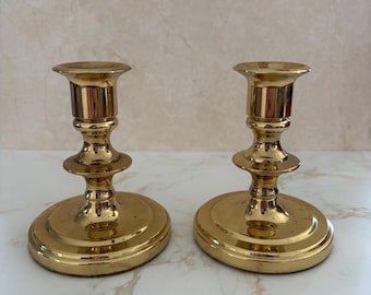 Vintage Solid Brass Candlestick Holders | Baldwin Short Candlesticks