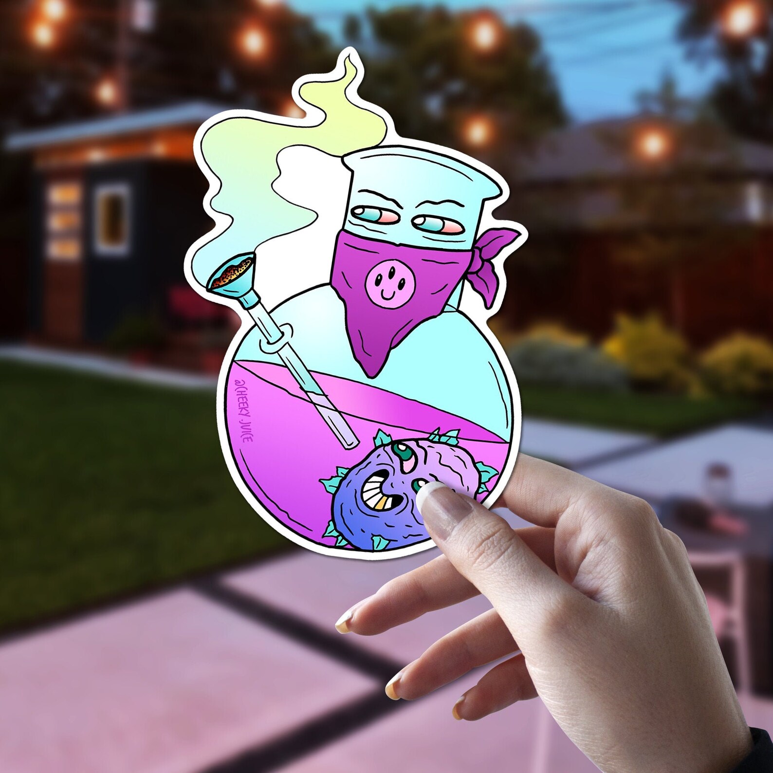 Bong Gangster Purple Bong Weed Bong Marijuana Bong Smoking Etsy