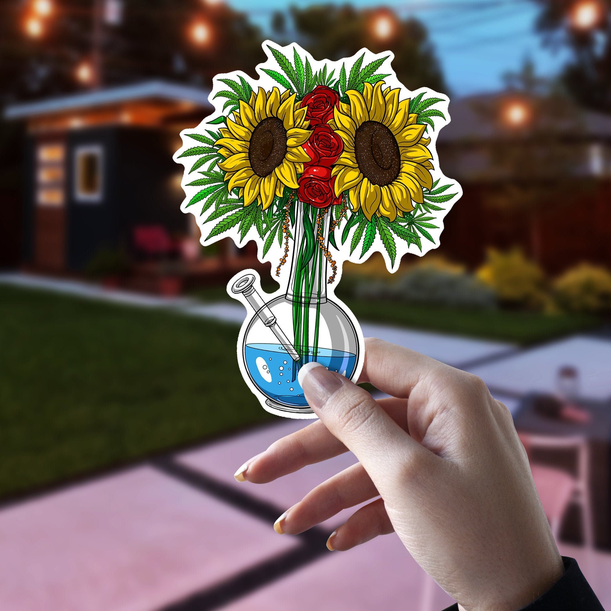 420 Bong Marijuana Weed Cannabis Bong Sticker Bong Sticker Etsy