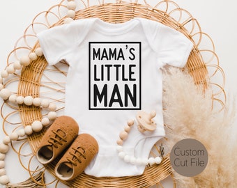 Mama's Little Man bodysuit SVG, JPG, PNG Cut File for Cricut or Silhouette A Fun Diy Gift for a Baby Shower, Expecting Mother