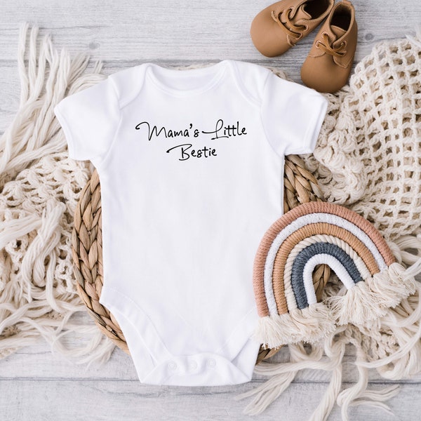 Mama's Little Bestie Bodysuit or Toddler Shirt SVG Cut File for Cricut  A Fun DIY Gift for a Baby Shower, Expecting Mother, or Mother's Day