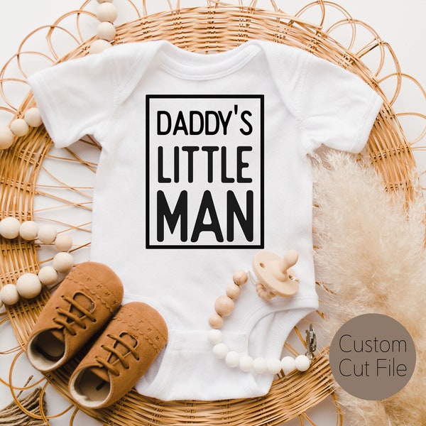 Daddy's Little Man bodysuit SVG, DXF, Cut File, Dad Gift, Baby Shower Gift, Baby Gift, Baby Boy, Toddler Shirt SVG, Kid's Shirt