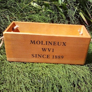 MOLINEUX WV1. Rustic wooden storage box . Great gift for Wolves football fans!