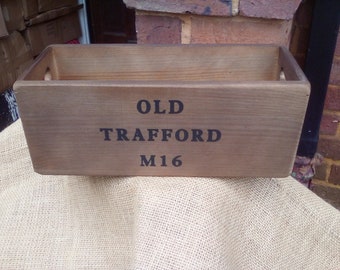 Rustic wood storage box Elland Road Top Christmas gift for Leeds football fans
