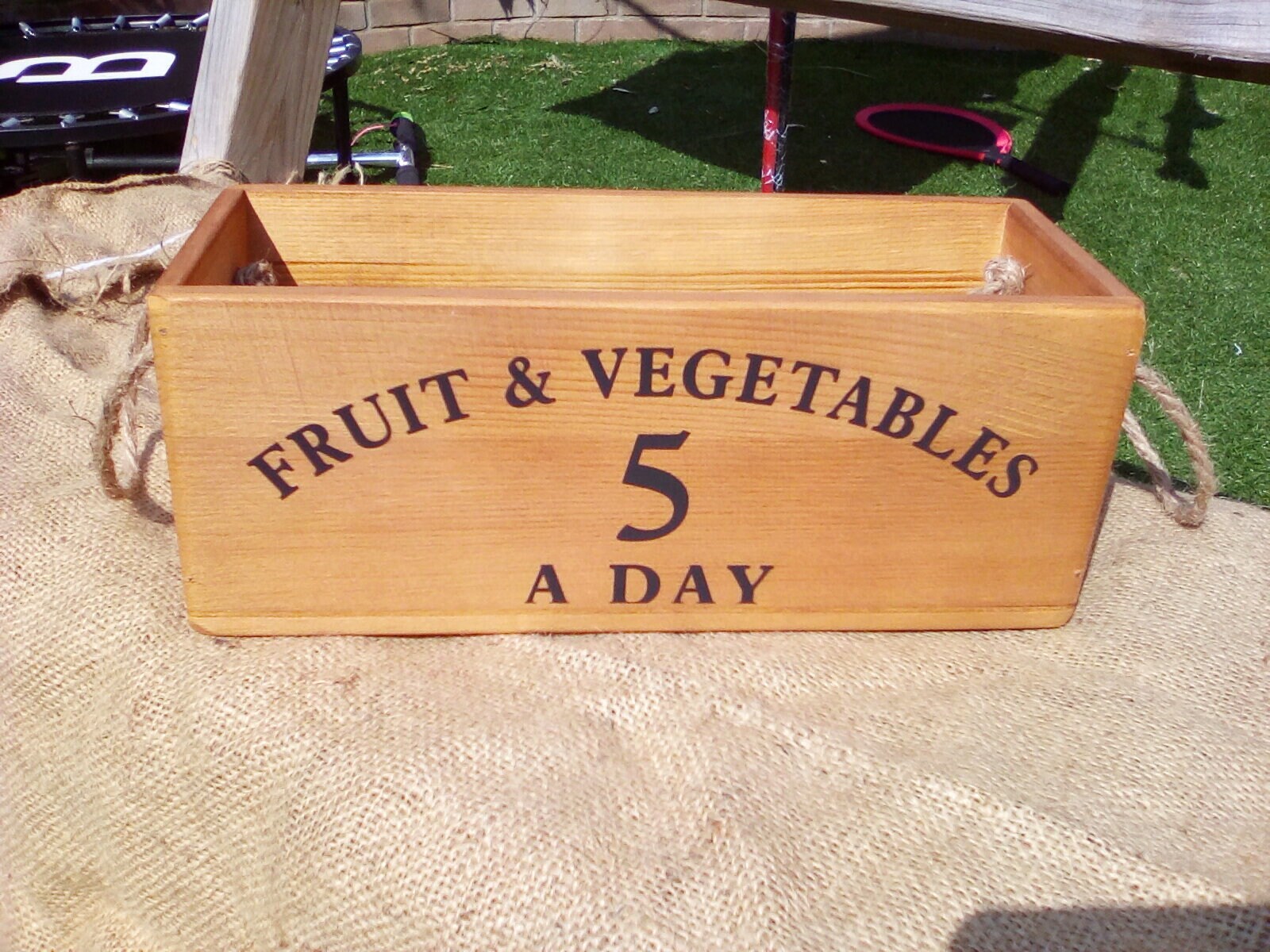 Rustic Fruit Box FRUIT & VEGETABLES. Rustic Wooden Storage Box. Looks Great in Your ...