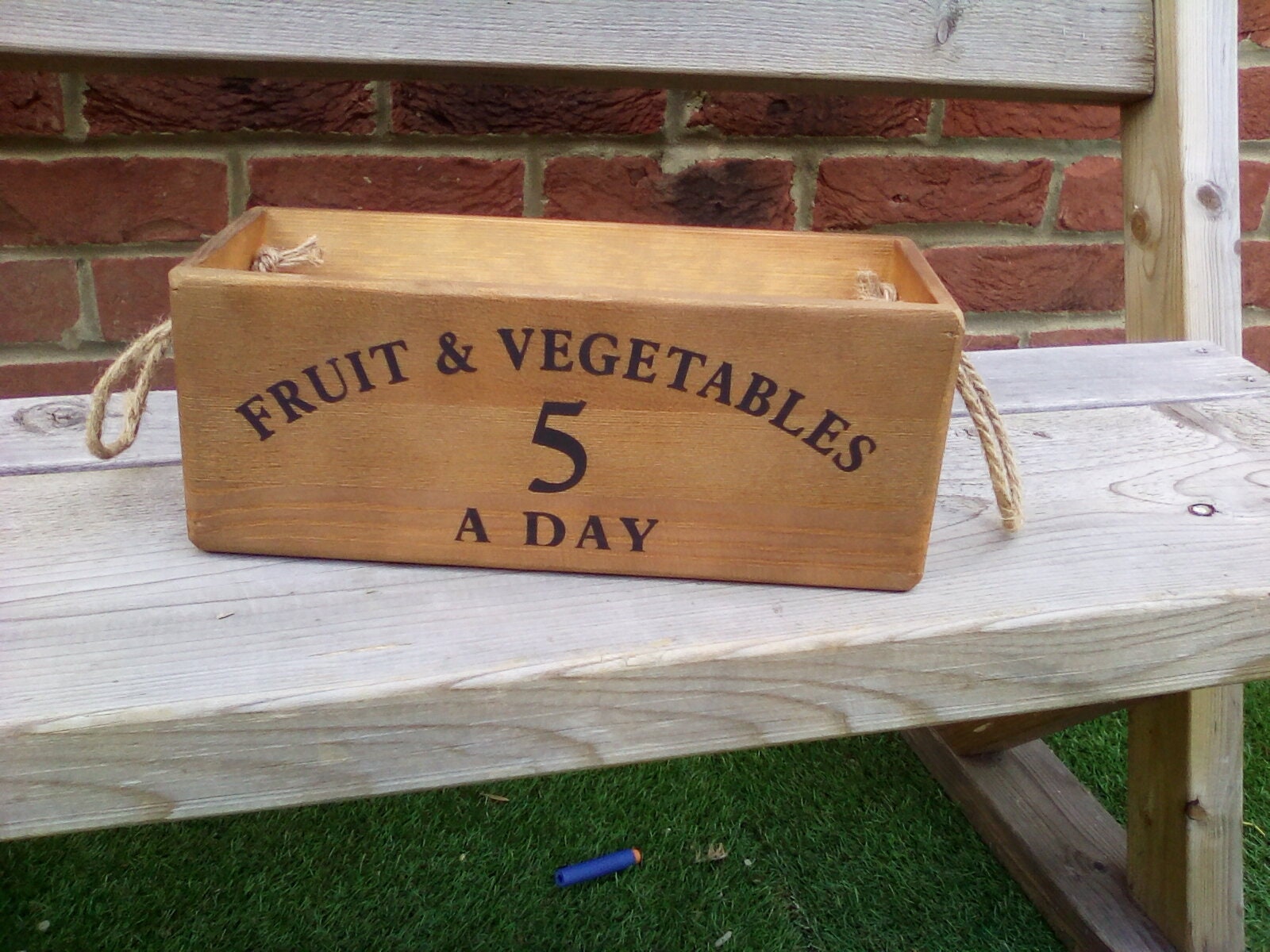 Rustic Fruit Box FRUIT & VEGETABLES. Rustic Wooden Storage Box. Looks Great in Your ...