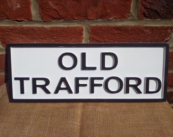 Vintage Style Old Trafford Wooden Sign, Manchester United Gift