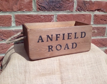 Cassa portaoggetti rustica in legno, ANFIELD ROAD, Liverpool - Regalo