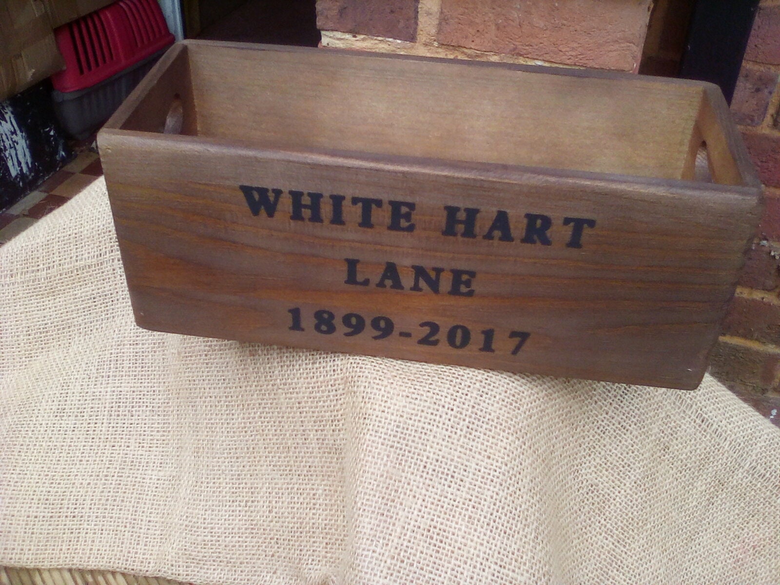 Lovely Rustic Wooden Storage Box With WHITE HART LANE Etsy UK
