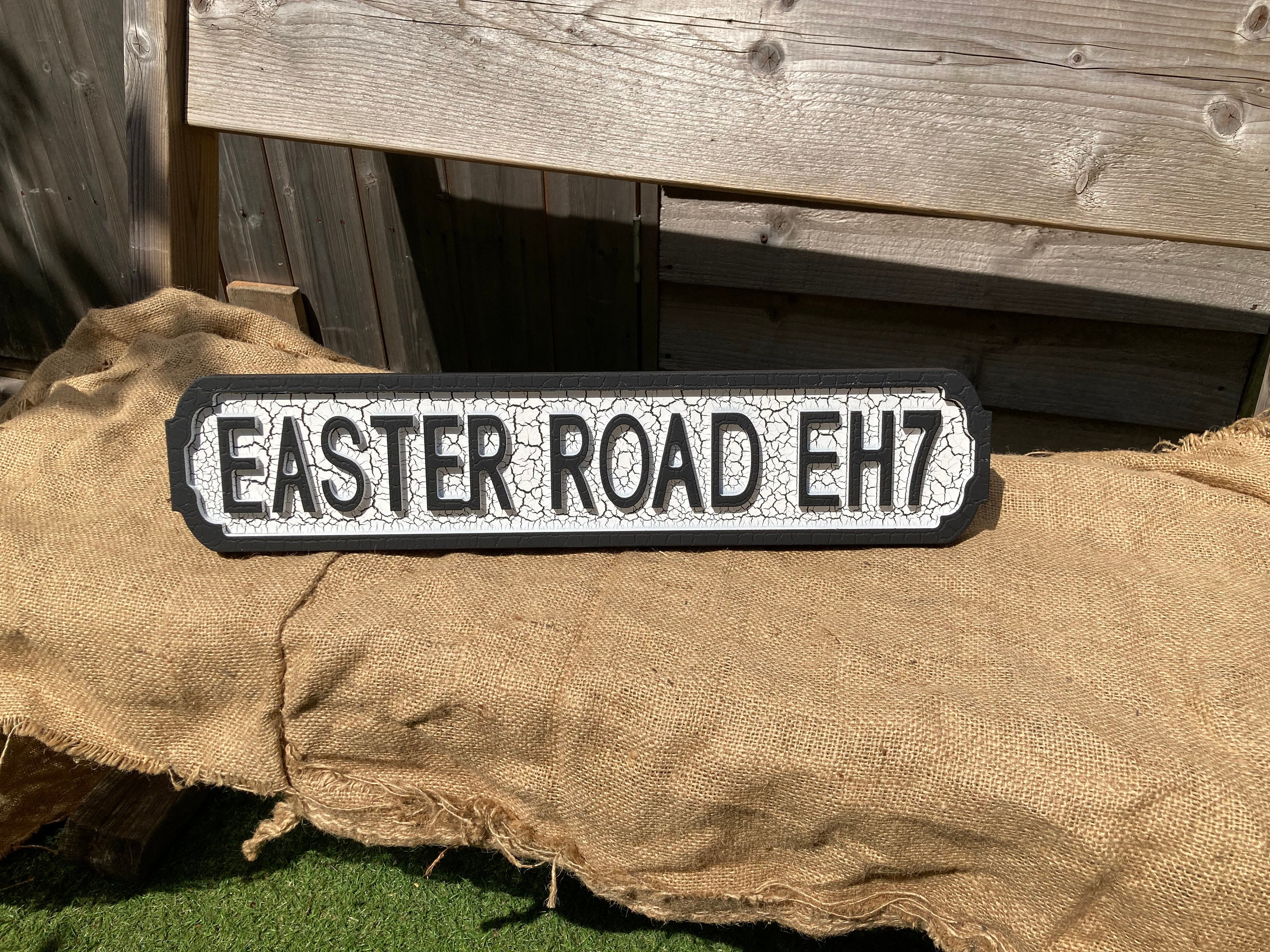 Targa Metallica Easter Road - Decorazione Esterna 20,3x30,5 Cm