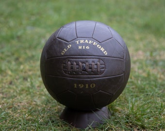 Antique leather style display football printed with OLD TRAFFORD M16.  A fantastic gift for Manchester United fans