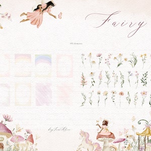 Fairy Garden Watercolor Clipart, Enchanted Forest, Fairy Tale Graphics ...