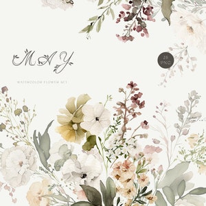 Imágenes prediseñadas de acuarela de flores silvestres de primavera, gráfico floral pastel de primavera PNG, imágenes prediseñadas coloridas, flor diminuta suave y elegante PNG, diseño de sublimación