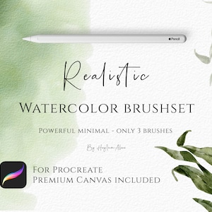 REALISTISCHE aquarelpenselenset voor procreate, penselenset voor iPad, aquarelpenselenpakket, procreate-penselen, papieren canvas voor procreate, ipad
