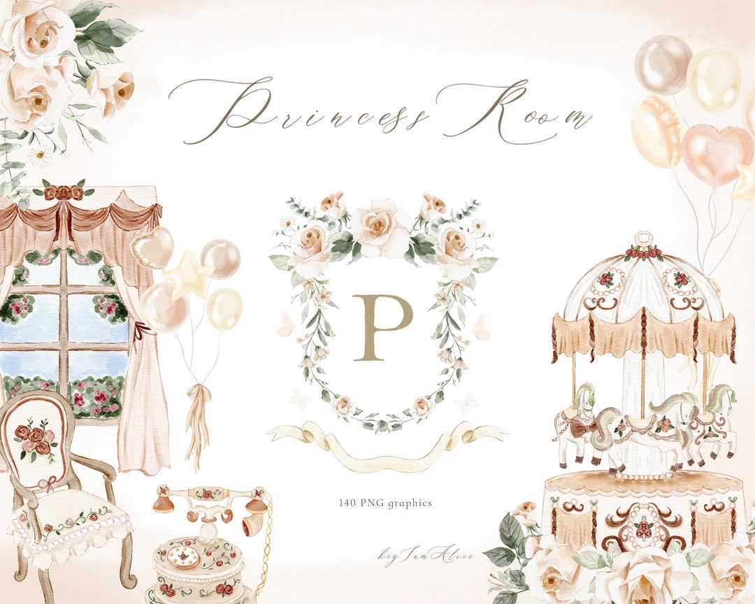 Baby Girl Watercolor Clipart, Little Princess Clipart, Fairy Kingdom ...