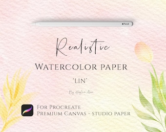 Realistic Procreate watercolor paper canvas, LIN paper, watercolor background Procreate, watercolor paper texture, watercolor canvas