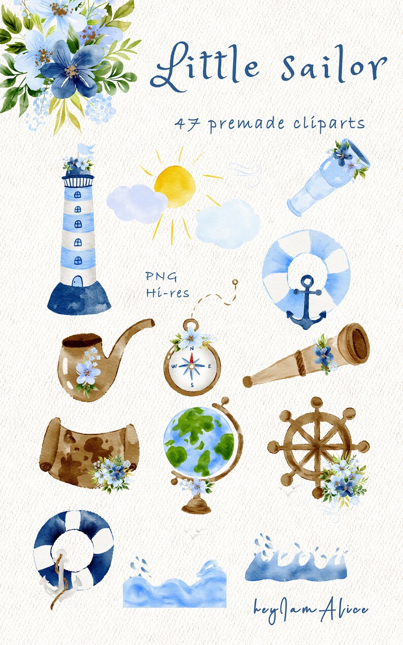 Sailor Watercolor Clipart Nautical Boy Clipart Free - Etsy