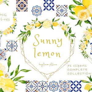 Aquarell Zitrone Clipart, gelb grün Obst Zitrus Zitrone ClipArt, kostenlose kommerzielle Nutzung PNG, Obst Clipart, Zitrone Dekor, Italia Muster Dekor