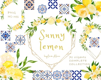 Watercolor Lemon Clipart, Yellow Green Fruit Citrus Lemon ClipArt, FREE COMMERCIAL use PNG, fruit clipart, lemon decor, Italia pattern decor