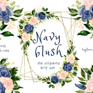 Marine blozen bloem aquarel clipart, GRATIS COMMERCIEEL gebruik, roze bloemen clipart PNG, Marine bloem roos clipart, bruiloft clipart graphics png