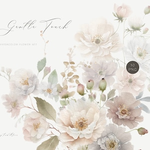 Zachte bloei bloem aquarel clipart, gloed neutrale elegante bloemen PNG, bloemenuitnodiging, bloemboeket, bruiloft PNG, sublimatie ontwerp
