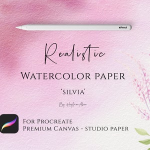 Realistica tela di carta da acquerello Procreate, carta SILVIA, sfondo acquerello Procreate, texture di carta da acquerello, tela da acquerello