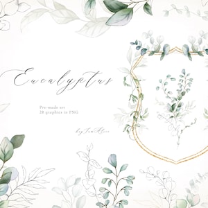 Cornice verde dorata dell'acquerello, clipart di matrimonio, cornice di foglie d'oro geometriche dell'acquerello, corona di eucalipto fogliame, congedo di eucalipto PNG