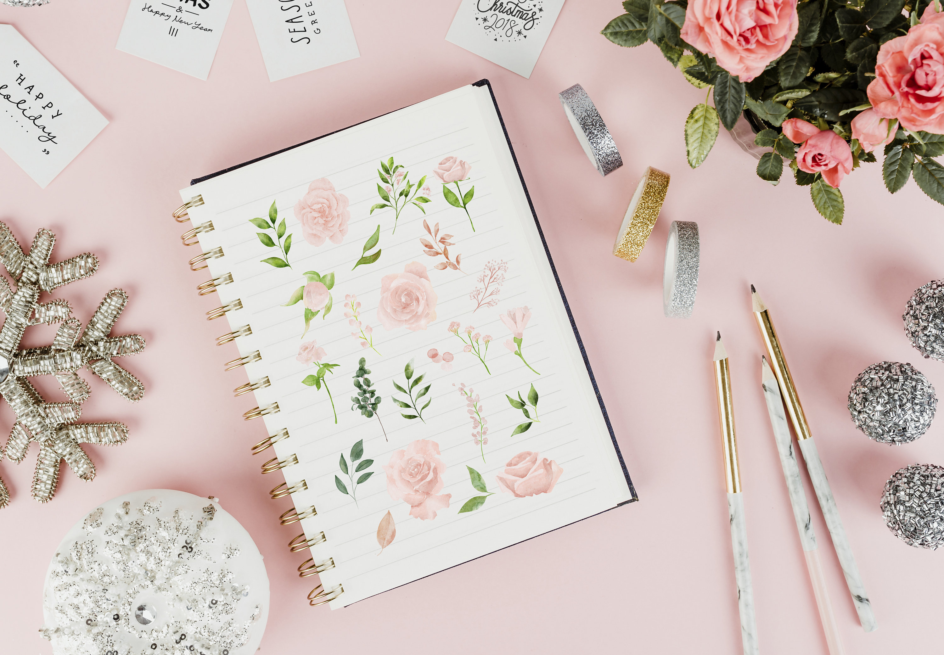 Pink Blush Digital Sticker Printable Sticker Sheet - Etsy