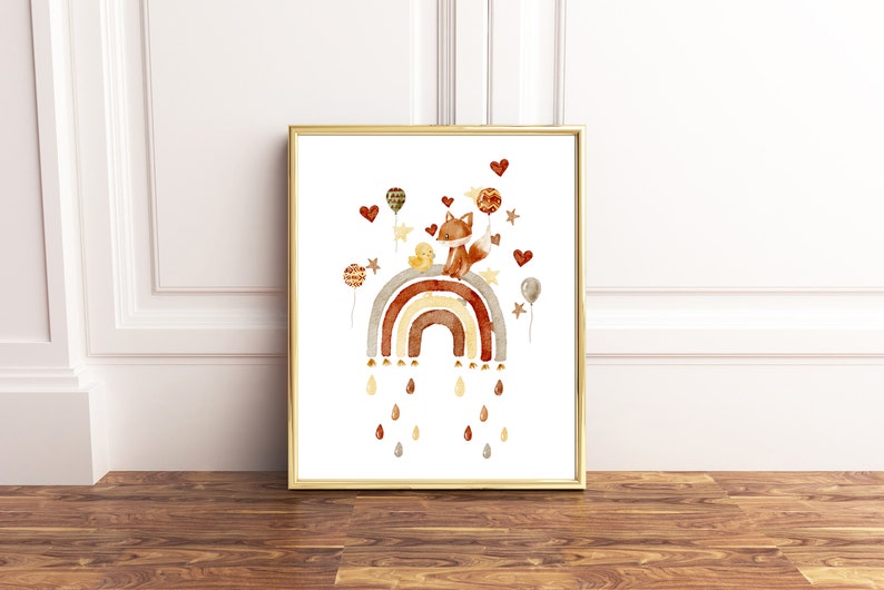Boho Nursery Clipart, Watercolor Baby Animal Clipart, Newborn Boho Baby ...