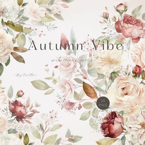 Weiche Blüte Blume Aquarell Clipart, gedämpft blush elegant floral PNG, florale Einladung, Blumenstrauß, Hochzeit Clipart, Sublimation Design