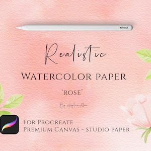 Realistica tela di carta da acquerello Procreate, carta ROSA, sfondo acquerello Procreate, trama di carta da acquerello, tela da acquerello