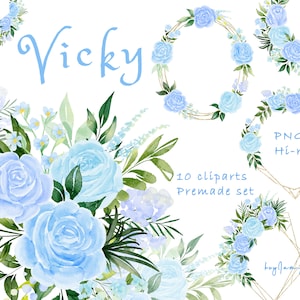 Clipart aquarela floral azul, uso comercial GRATUITO, clipart de vegetação png, clipart de convite de casamento, aquarela de flor azul. Flor Azul png