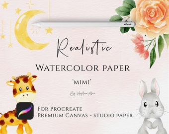Realistic Procreate watercolor paper canvas, MIMI paper, watercolor background Procreate, watercolor paper texture, watercolor canvas