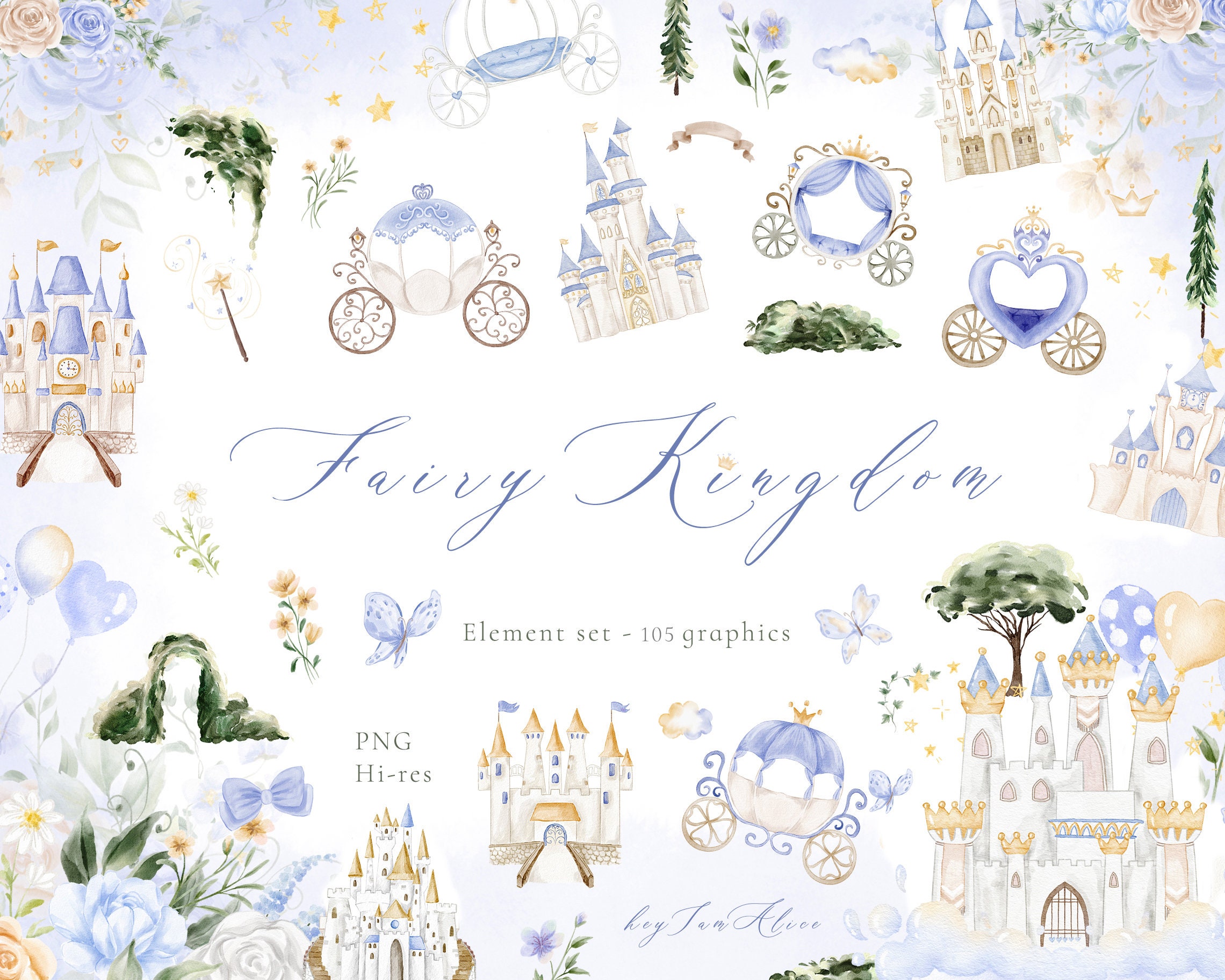 Baby Girl Watercolor Clipart Little Princess Clipart Nursery - Etsy