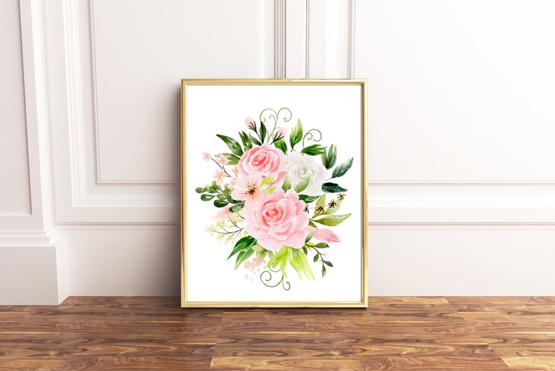 foliage clipart peachy floral PNG Peach pink watercolor flower clipart gold frame png FREE COMMERCIAL use blush pink greenery clipart