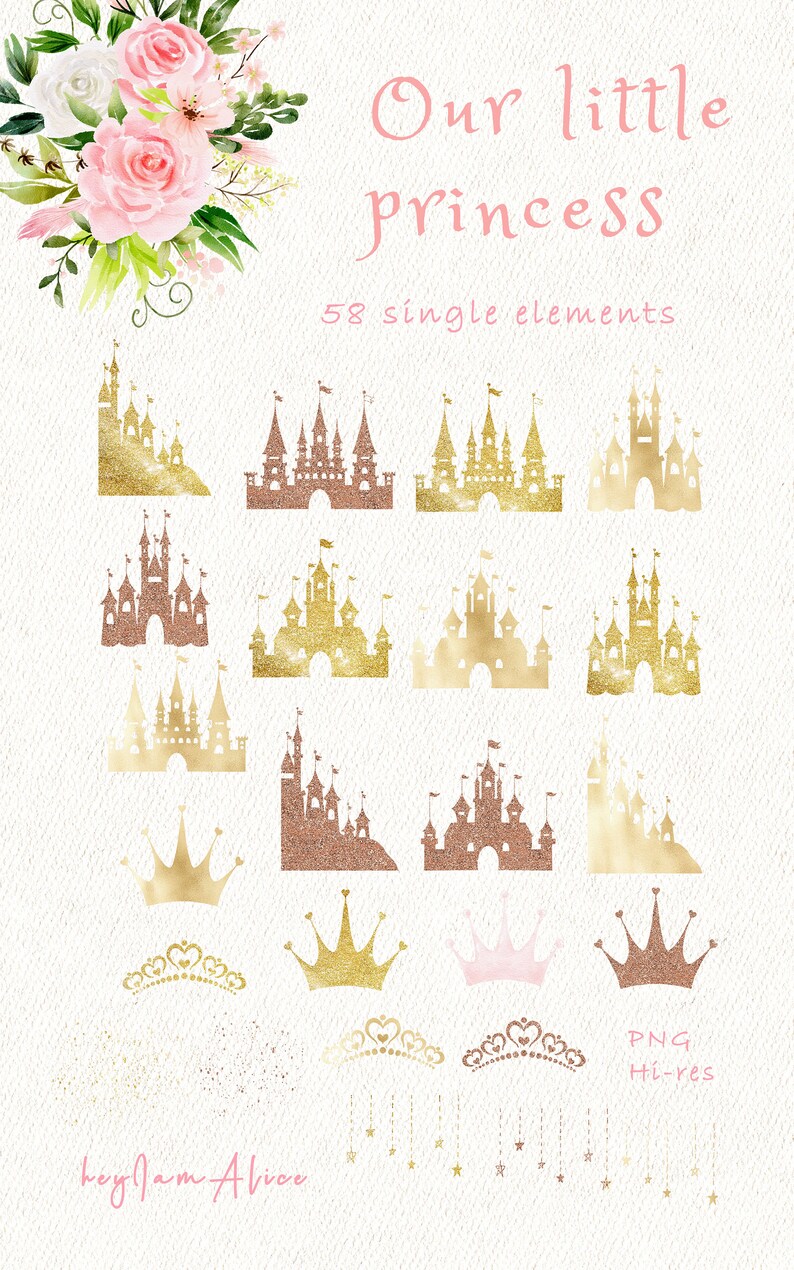 Baby Girl Watercolor Clipart, Little Princess Clipart, Nursery Clipart ...