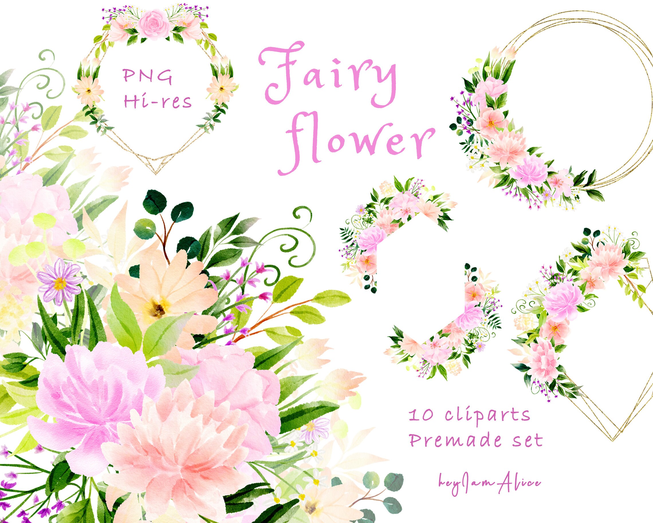 Pink Blush Floral Watercolor Clipart FREE COMMERCIAL Use | Etsy