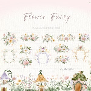 Fairy Garden Watercolor Clipart, Enchanted Forest, Fairy Tale Graphics ...