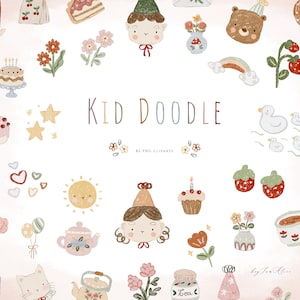 Boho Baby niedliche Kind Clipart, Kinderzimmer Tier Clipart, Neugeborene Boho Kind Doodle, Boho Baby-Dusche PNG, Mond Kind Grafik, Sublimation Design