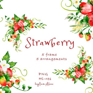 Watercolor strawberry Clipart, Fruit strawberry ClipArt, FREE COMMERCIAL use, fruit clipart, strawberry decor, strawberry PNG, summer fruit