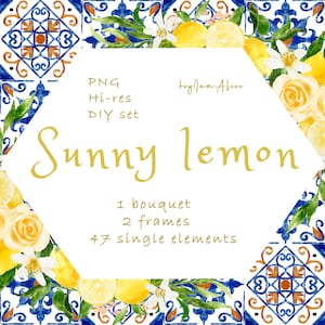 Aquarelle citron Clipart, jaune vert fruits agrumes citron ClipArt, utilisation COMMERCIALE gratuite PNG, clipart de fruits, décor de citron, décor de modèle Italia