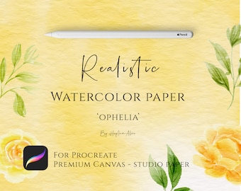 Realistic Procreate watercolor paper canvas, OPHELIA paper, watercolor background Procreate, watercolor paper texture, watercolor canvas