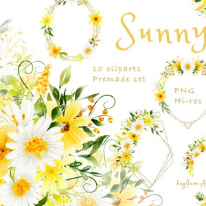 Gänseblümchen Blumen Aquarell Clipart, weiß gelb floral, kostenlose kommerzielle Nutzung, Gänseblümchen Rahmen, Kamille Blume Clipart, Sonnenblume Gänseblümchen Grafik
