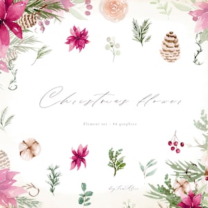 Ghirlanda di Natale rosa Clipart, Buon Natale, Verde invernale dell'acquerello PNG, Clipart di vischio, Clipart vacanze, Grafica digitale festosa